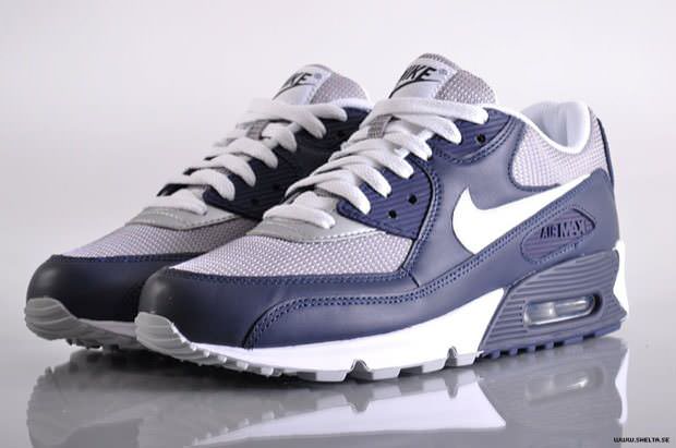 gray and blue air max