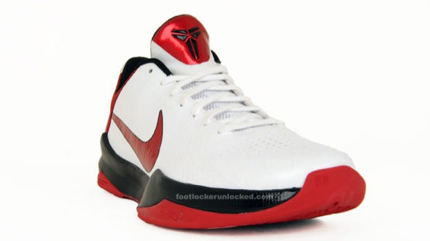 Nike Zoom Kobe V White/Varsity Red-Black