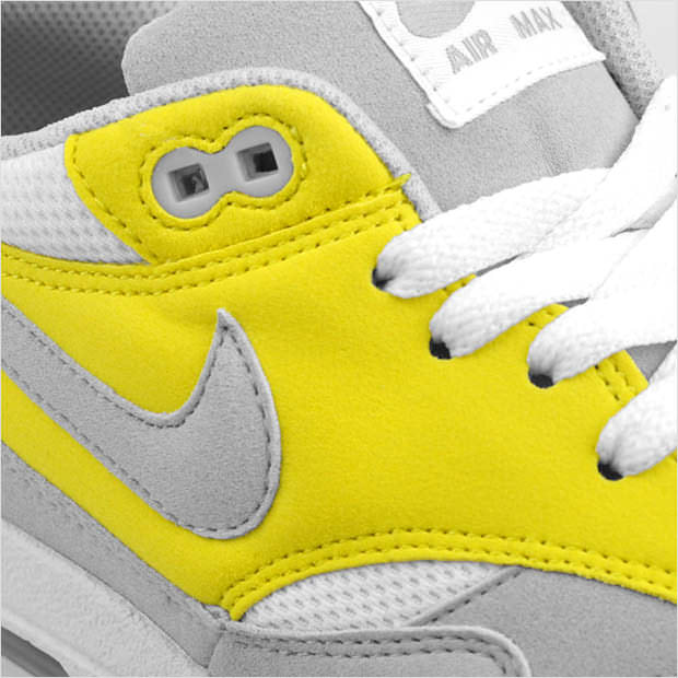 Nike Air Max 1 White/Neutral Grey-Vibrant Yellow