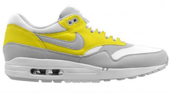 Nike Air Max 1 White/Neutral Grey-Vibrant Yellow