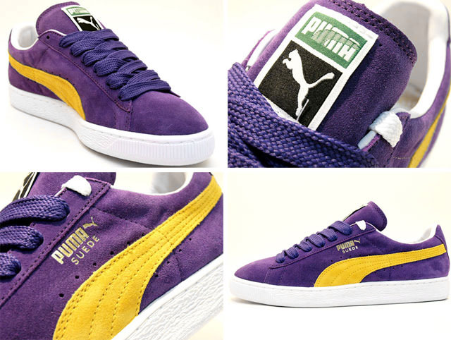 puma suede purple and yellow