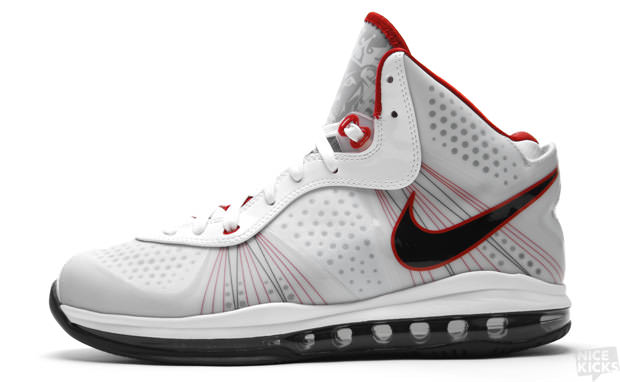 Nike LeBron 8 V2 White/Black-Sport Red