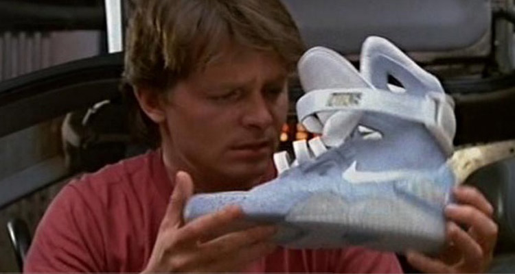 Marty McFly holding Nike MAG