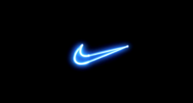 glowing nike logo