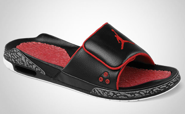 Air Jordan 3 Slide Black/Red-Cement