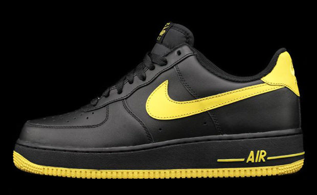 black and yellow high top air force ones