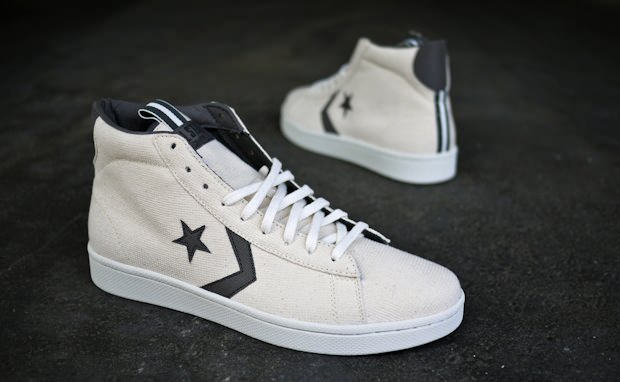 Converse Pro Leather Hi Canvas Cream Navy Nice Kicks