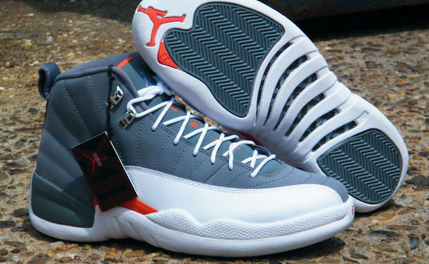 grey white orange jordan 12