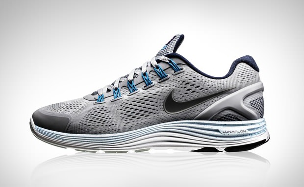 Nike LunarGlide+ 4 Wolf Grey/Fireberry-Dynamic Blue