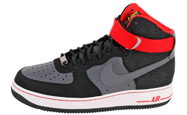 Nike Air Force 1 Hi Black/Grey-Red 'Elephant Print'