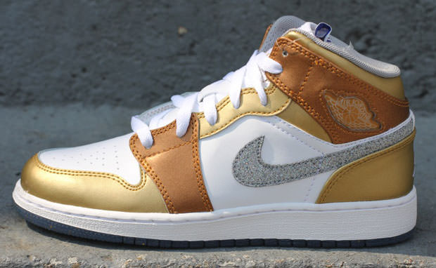 gold and silver jordans