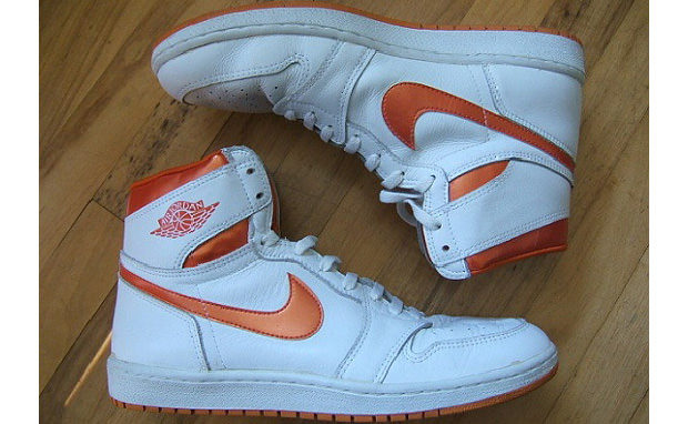 white and orange air jordan 1