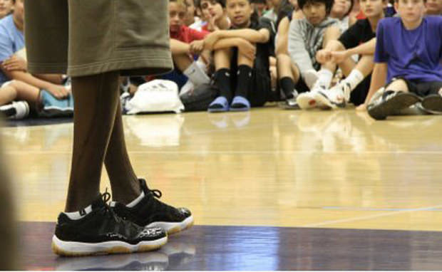 Michael Jordan Wears Air Jordan 11 Low "Space Jam" PE