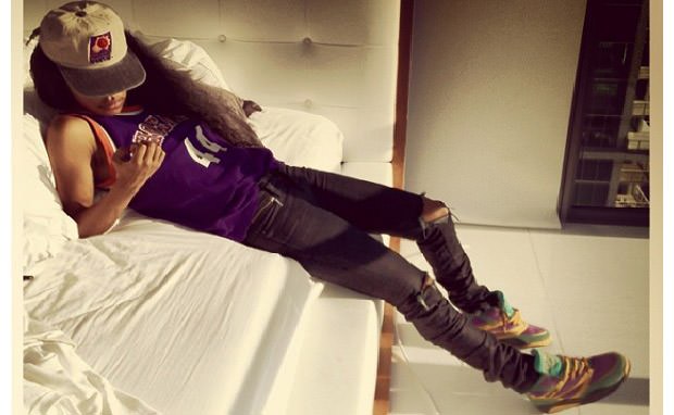 Teyana Taylor in Ewing OG Sport Lite Suede