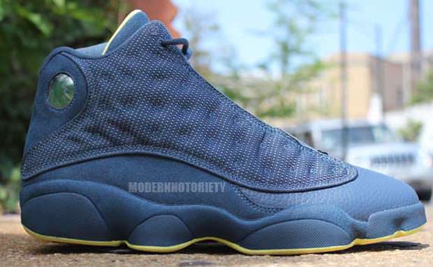 blue and yellow jordans 13