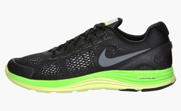 Nike LunarGlide 4+ Shield Black/Electric Green | Nice Kicks