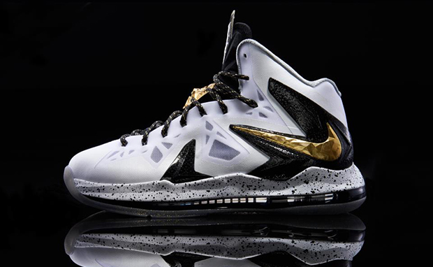 Nike LeBron X+ PS Elite White/Metallic Gold