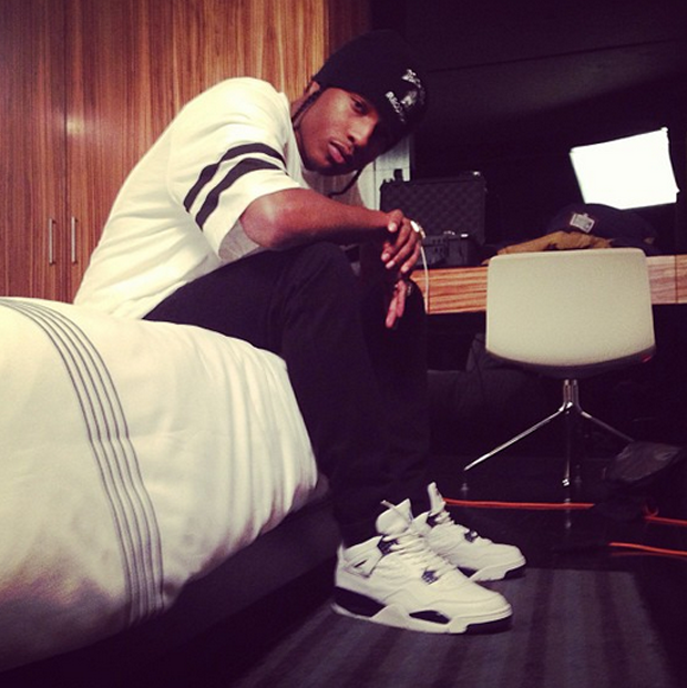 A$AP Rocky in the Air Jordan 4 Columbia