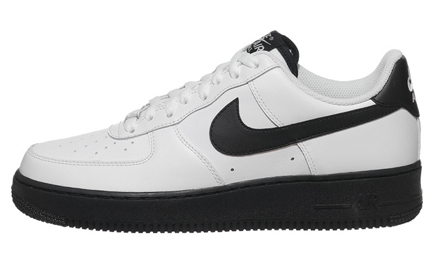 white air force ones black swoosh