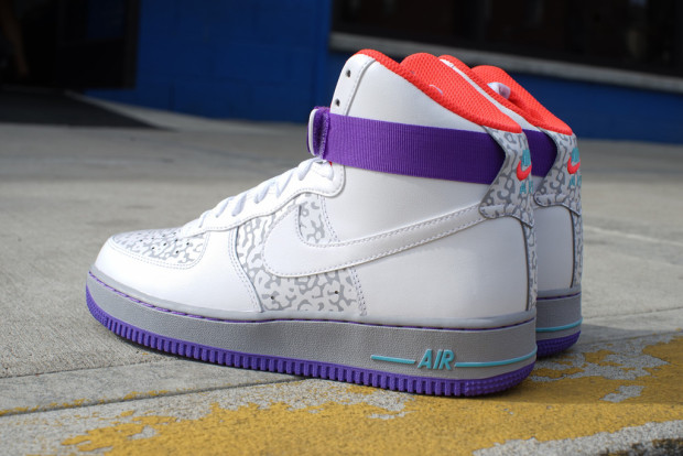 orange and purple air force ones
