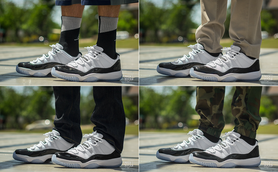 jordan 11 low concord bred on feet