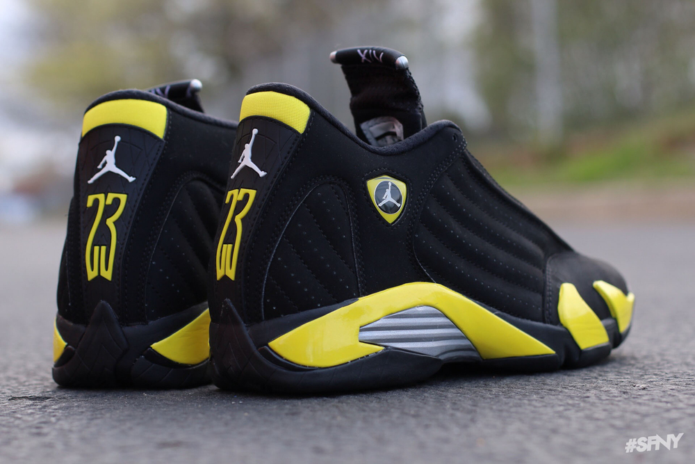 black and yellow 14 jordans release date