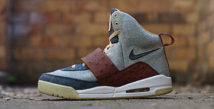 Nike Air Yeezy Japanese Selvedge Denim Ostrich Custom Nice Kicks