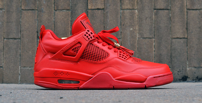 custom red jordans