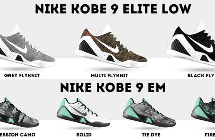 kobe shoes list