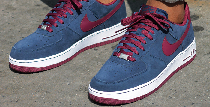 nike air force 1 navy blue and red