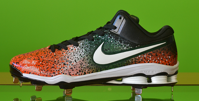 Nike Shox MVP Elite Cleat Miami Hurricanes Nights Custom