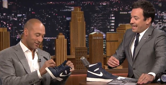 Derek Jeter Gifts Jimmy Fallon with an Autographed 