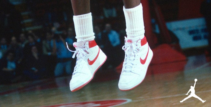 Michael Jordan wearing the Nike Air Ship