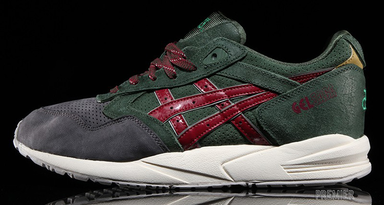 asics gel saga christmas pack dark green burgundy