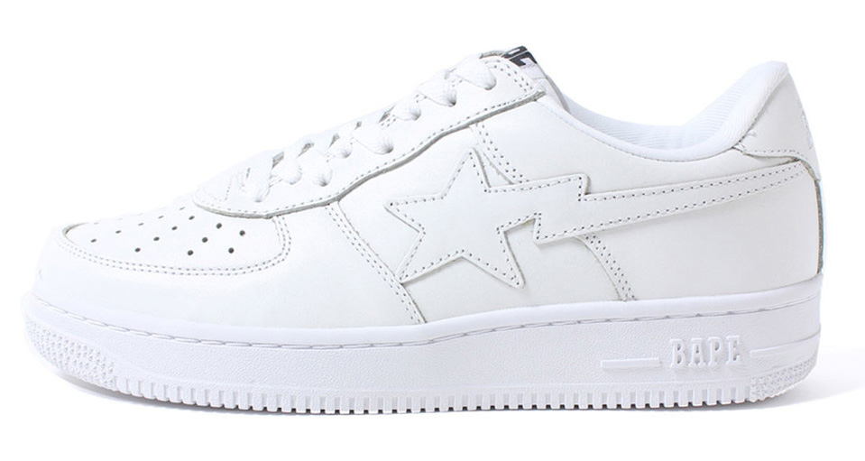 Bathing Ape Bapesta White Leather