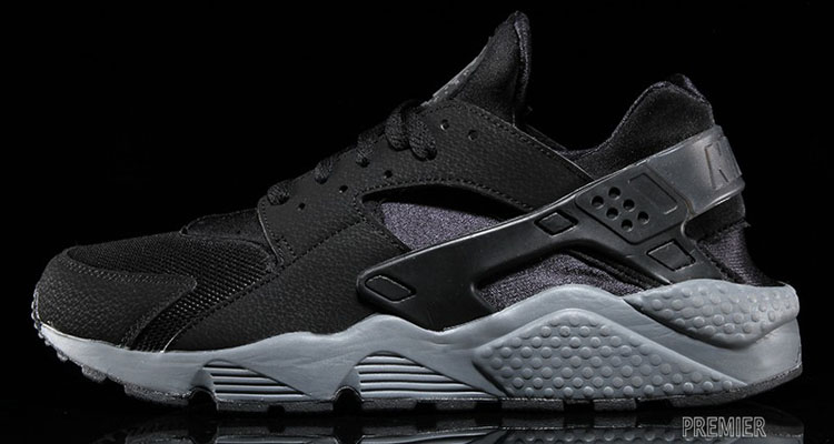 black and gray huaraches