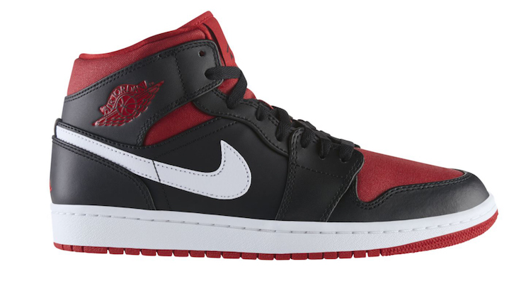 air jordan 1 black and white with red swoosh