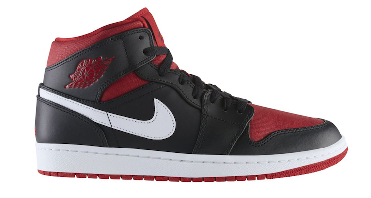 Air Jordan 1 Mid Black/Red-White | Nice 