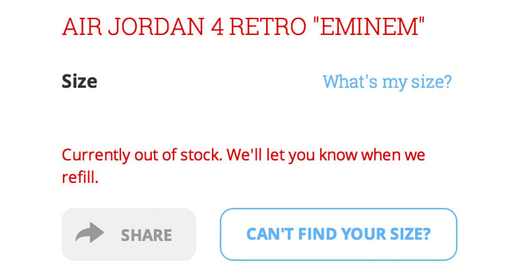 Eminem Air Jordan 4s 37500 at Flight Club sold
