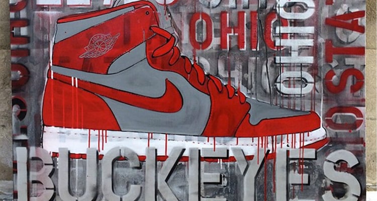 Air Jordan 1 Ohio State Painting by Shannon Favia