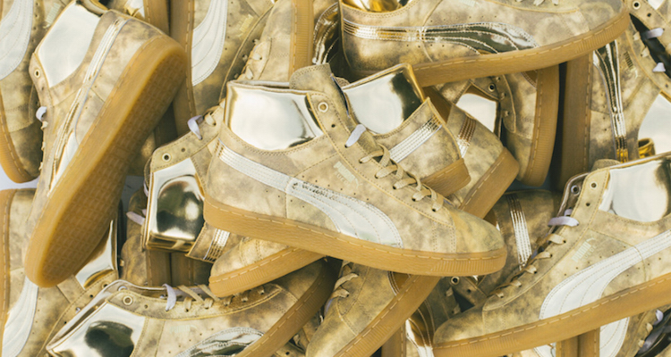 Meek Mill x PUMA Suede Mid 24K White Gold Pack