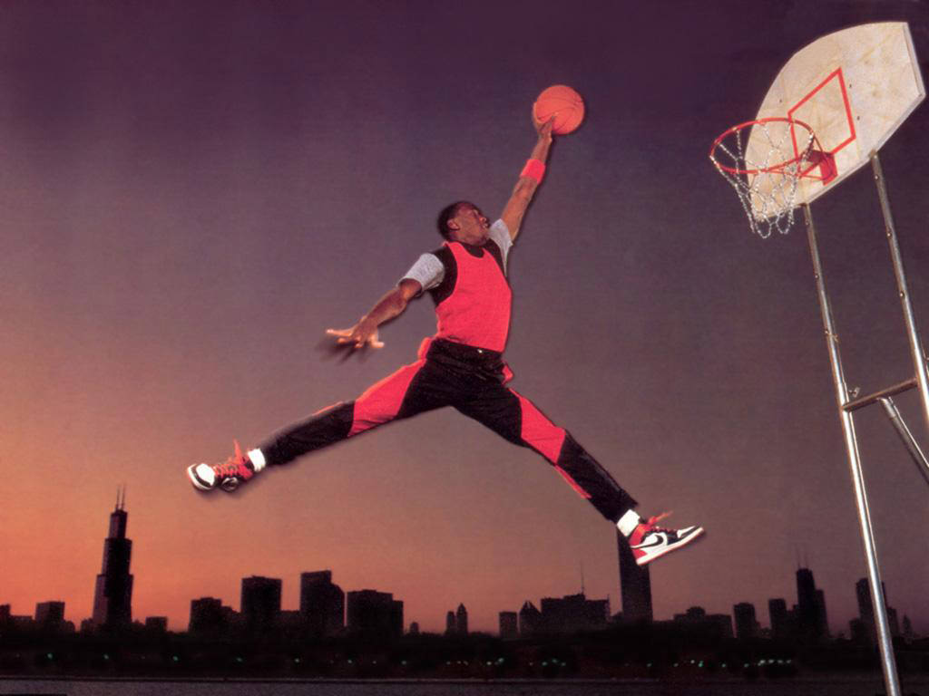 Michael Jordan doing Jumpman photographed during Nike photoshoot