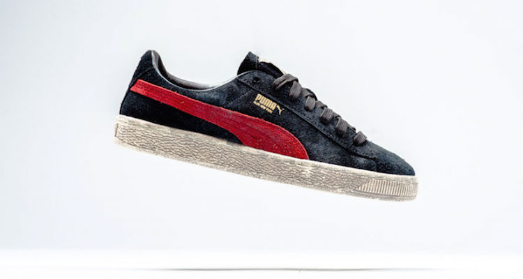 puma suede maroon black