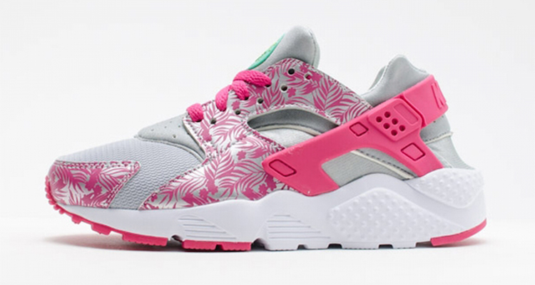 Nike Air Huarache Print GS Wolf Grey/Hot Pink-Flash Lime