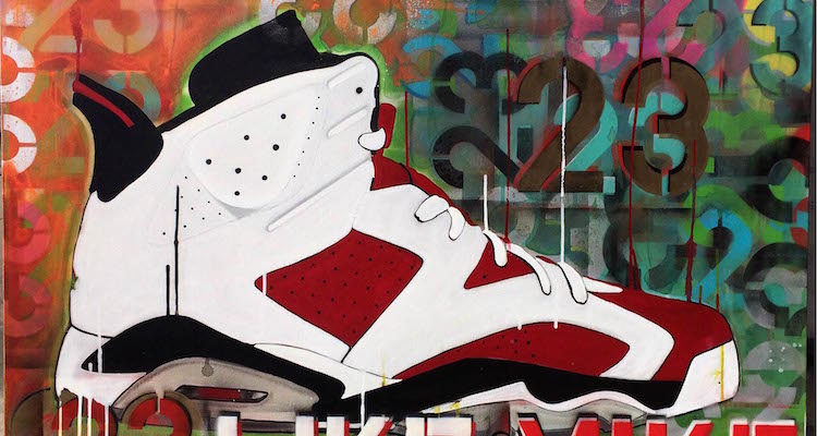Air Jordan 6 Carmine Painting by Shannon Favia