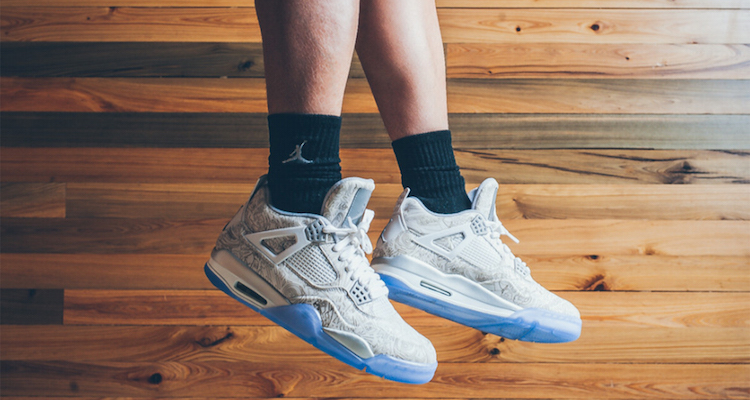 jordan 4 laser on feet