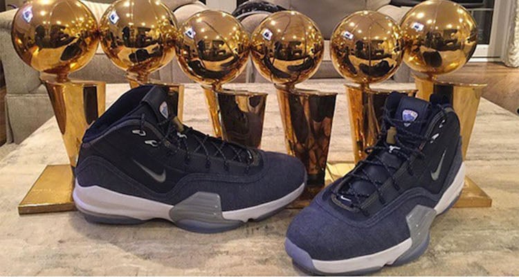 Scottie Pippen Shows Off His Nike Air Pippen 6 and Championship Trophies