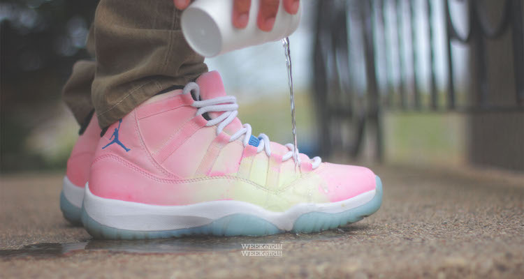 Custom sales pink jordans