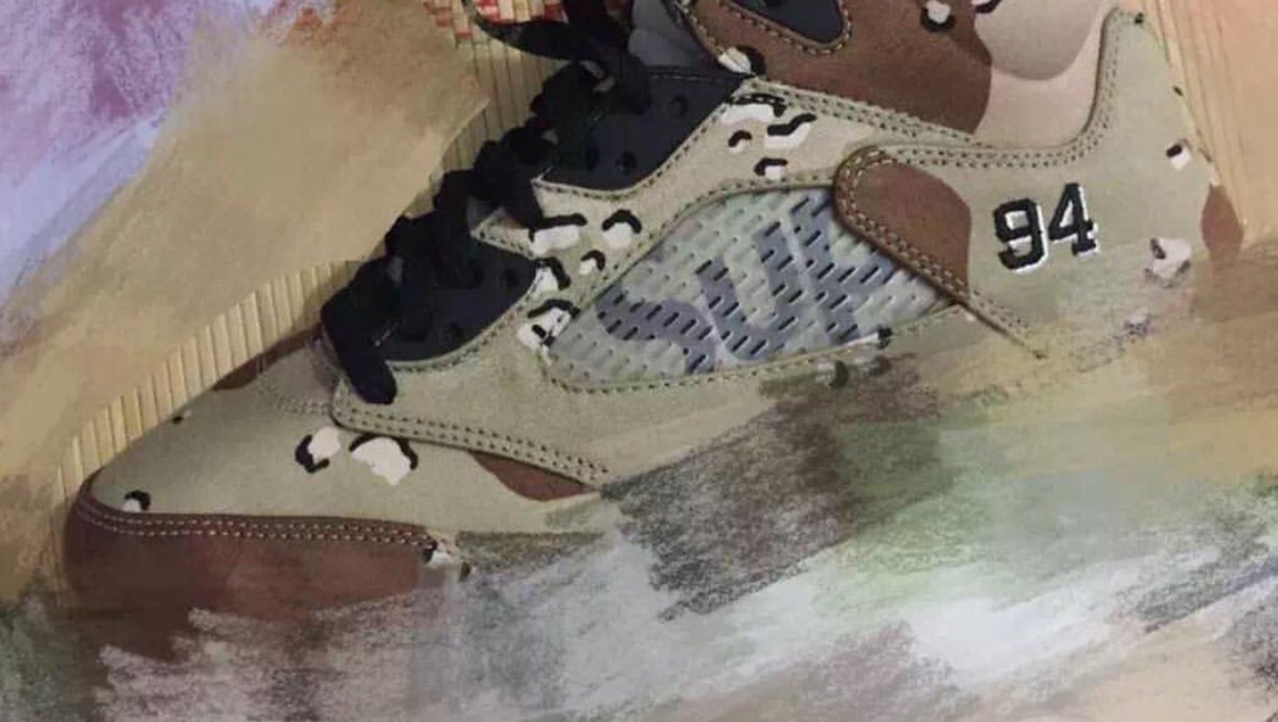 Supreme x Air Jordan 5 "Dessert Camo" Preview