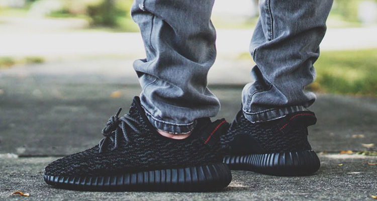 yeezy boost on foot